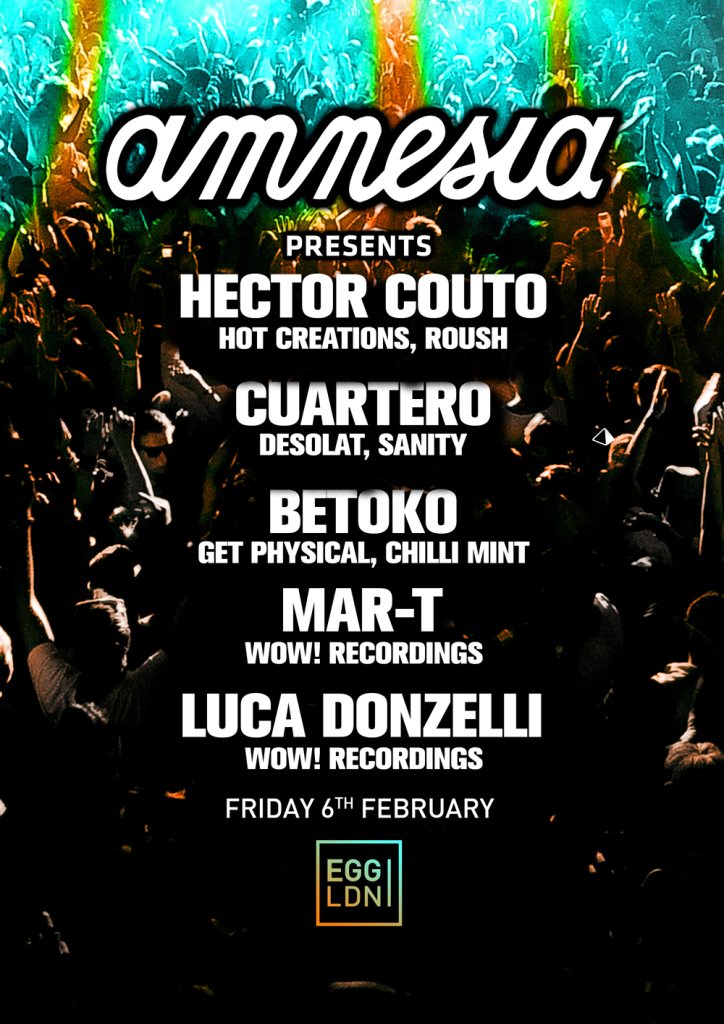 Amnesia presents Hector Couto, Cuartero, Betoko, Mar-T, Luca Donzelli